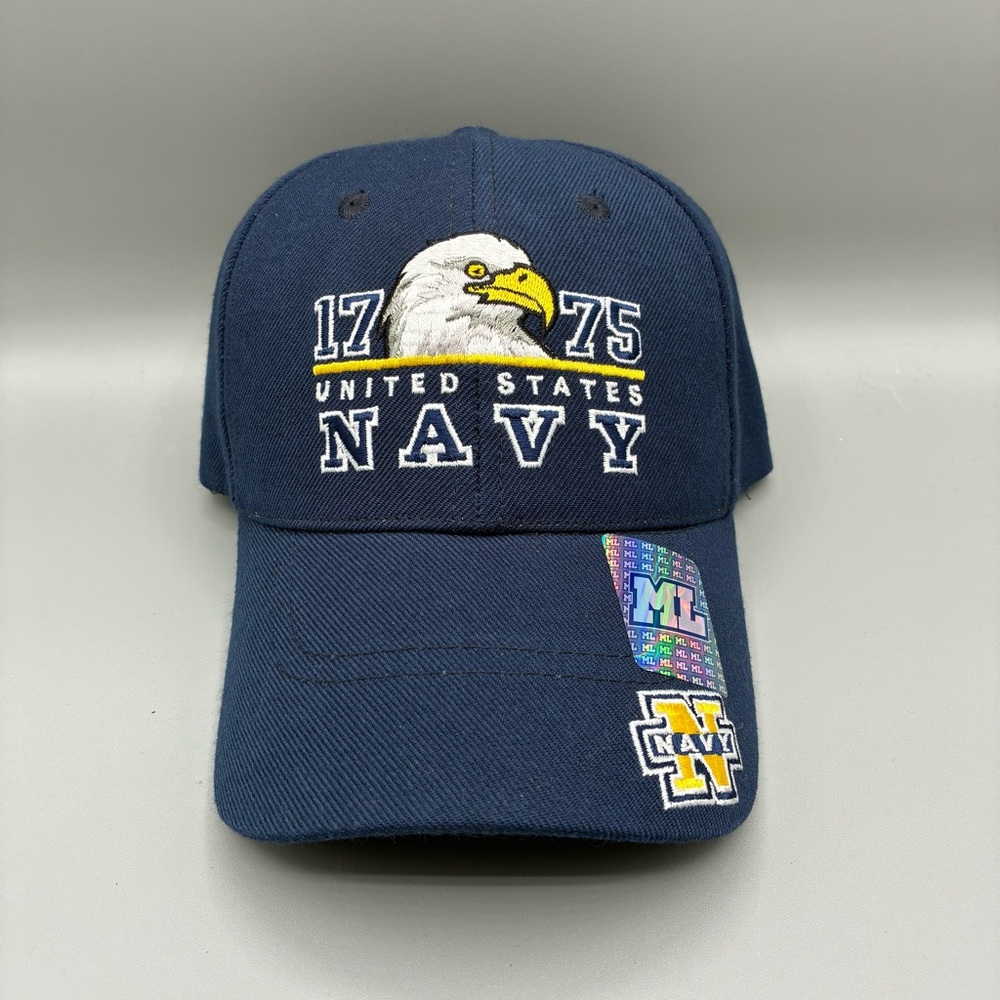 Us Navy Wool Blend Navy Blue Forge Authentic Headwear Adult Adjustable Cap Hat